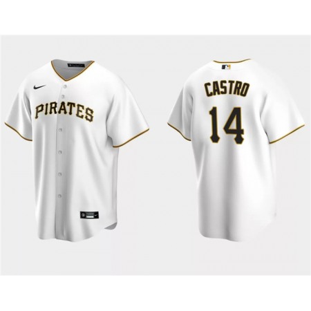 Men's Pittsburgh Pirates #14 Rodolfo Castro White Cool Base Stitched Baseball Jersey