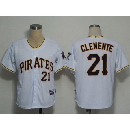 Pirates #21 Roberto Clemente White Cool Base Stitched MLB Jersey
