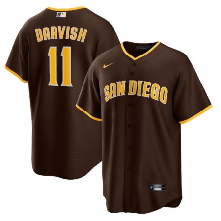 Men's San Diego Padres #11 Yu Darvish Brown Cool Base Stitched Jersey