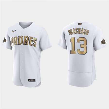 Men's San Diego Padres #13 Manny Machado 2022 All-Star White Flex Base Stitched Baseball Jersey