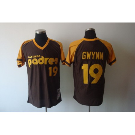 Mitchell and Ness Padres #19 Tony Gwynn Coffee Stitched Throwback MLB Jersey