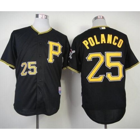 Pirates #25 Gregory Polanco Black Cool Base Stitched MLB Jersey