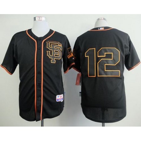 Giants #12 Joe Panik Black Alternate Cool Base Stitched MLB Jersey