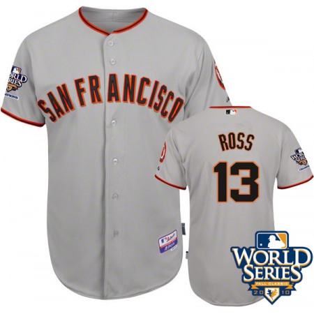 Giants #13 Cody Ross Cool Base 2010 World Series Patch Grey Stitched MLB Jersey