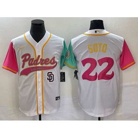 Men's San Diego Padres #22 Juan Soto White City Connect Cool Base With Path Stitched Baseball Jersey
