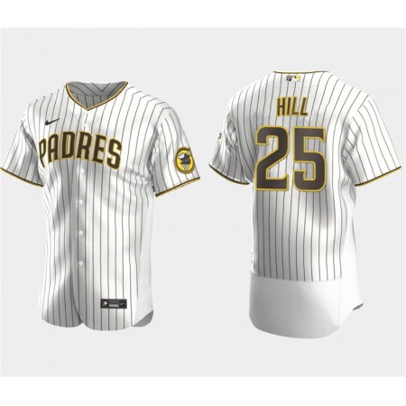 Men's San Diego Padres #25 Tim Hill White Flex Base Stitched Baseball Jersey