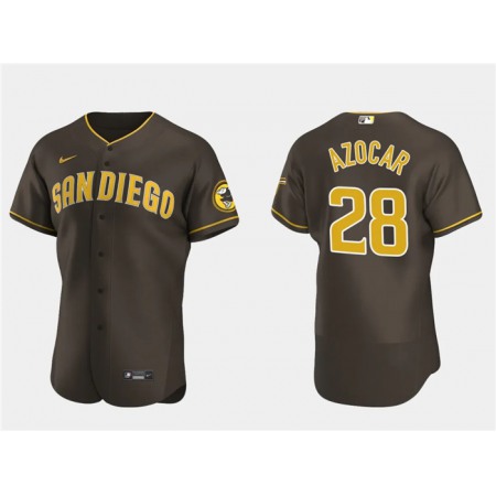 Men's San Diego Padres #28 Jose Azocar Brown Flex Base Stitched Baseball Jersey