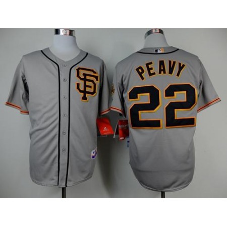 Giants #22 Jake Peavy Grey Cool Base Road 2 Stitched MLB Jersey