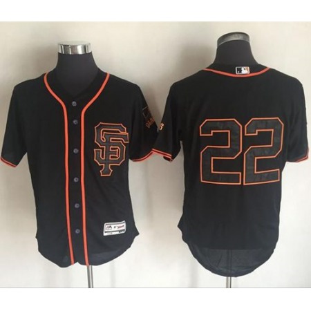 Giants #22 Will Clark Black Flexbase Authentic Collection Alternate Stitched MLB Jersey