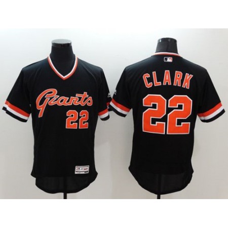 Giants #22 Will Clark Black Flexbase Authentic Collection Cooperstown Stitched MLB Jersey
