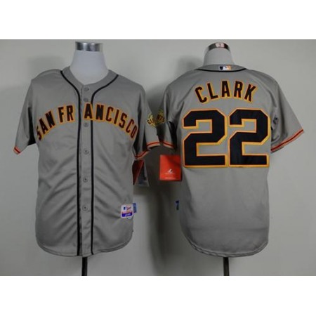 Giants #22 Will Clark Grey Road Cool Base Stitched MLB Jersey