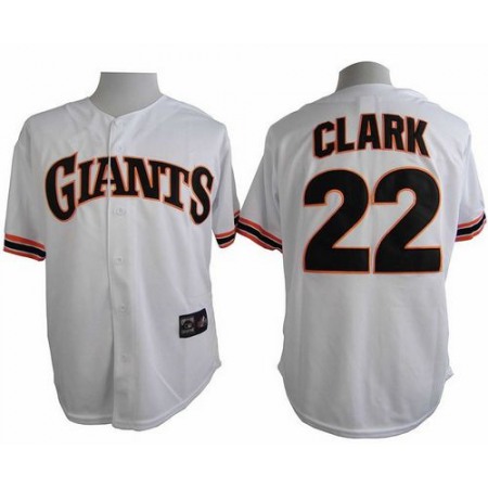 Giants #22 Will Clark White 1989 Turn Back The Clock Stitched MLB Jersey