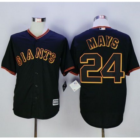 Giants #24 Willie Mays Black New Cool Base Fashion Stitched MLB Jersey