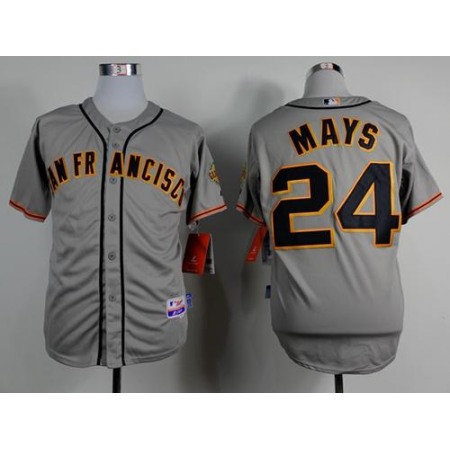 Giants #24 Willie Mays Grey Road Cool Base Stitched MLB Jersey