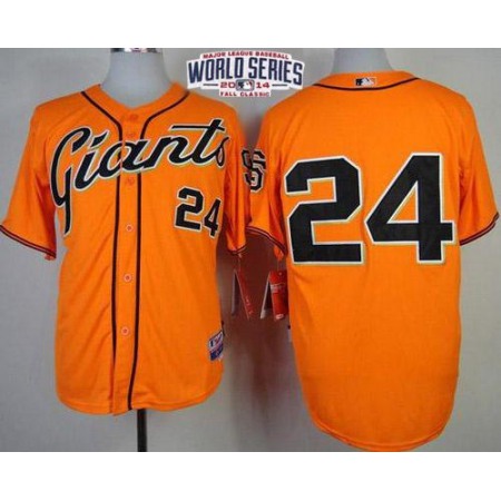 Giants #24 Willie Mays Orange Cool Base W/2014 World Series Patch Stitched MLB Jersey