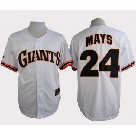 Giants #24 Willie Mays White 1989 Turn Back The Clock Stitched MLB Jersey