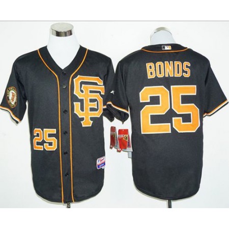 Giants #25 Barry Bonds Black 2016 Cool Base Stitched MLB Jersey