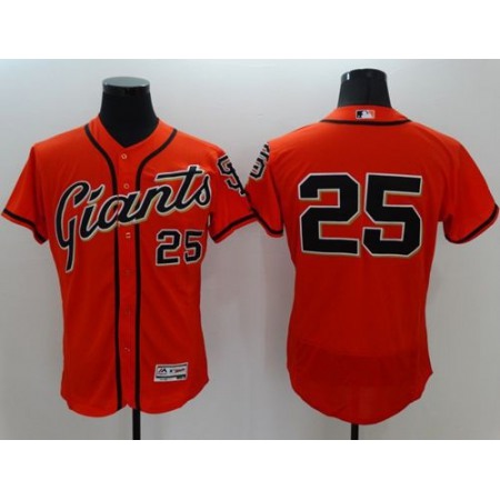 Giants #25 Barry Bonds Orange Flexbase Authentic Collection Stitched MLB Jersey