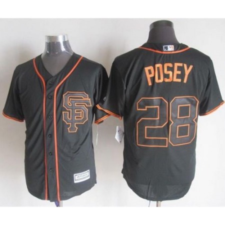 Giants #28 Buster Posey Black Alternate New Cool Base Stitched MLB Jersey