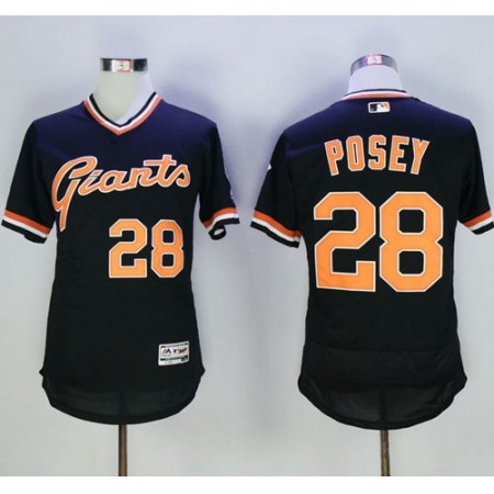 Giants #28 Buster Posey Black Flexbase Authentic Collection Cooperstown Stitched MLB jerseys
