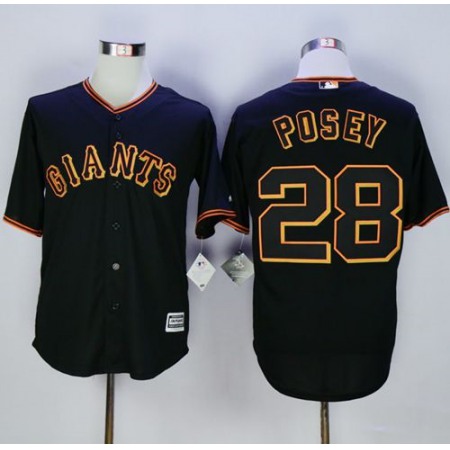 Giants #28 Buster Posey Black New Cool Base Fashion Stitched MLB Jersey