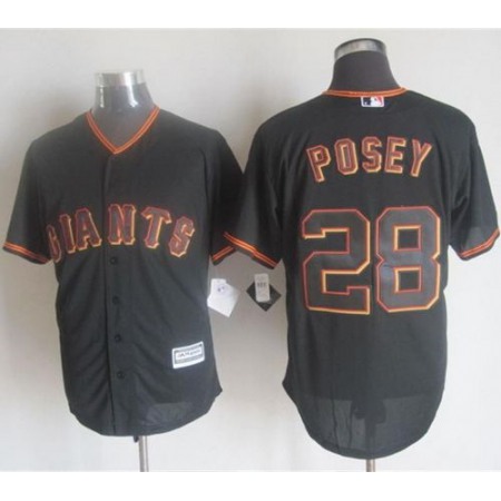 Giants #28 Buster Posey Black New Cool Base Stitched MLB Jersey