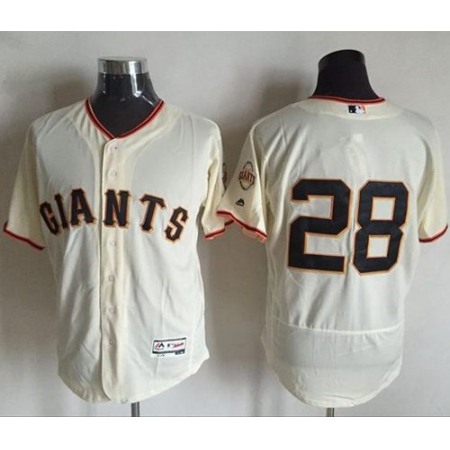 Giants #28 Buster Posey Cream Flexbase Authentic Collection Stitched MLB Jersey