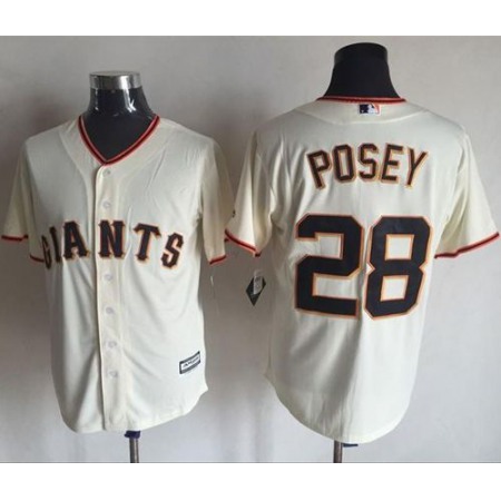 Giants #28 Buster Posey Cream New Cool Base Stitched MLB Jersey