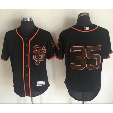 Giants #35 Brandon Crawford Black Flexbase Authentic Collection Alternate Stitched MLB Jersey