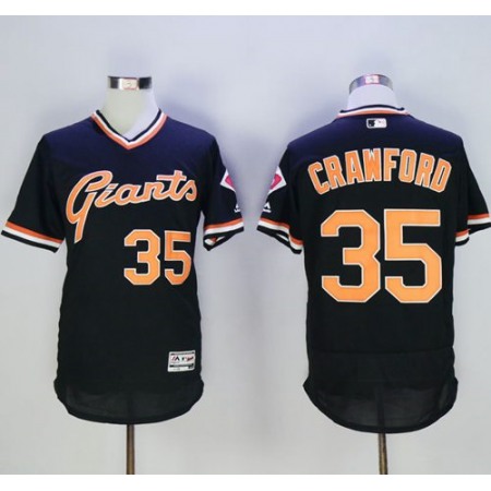 Giants #35 Brandon Crawford Black Flexbase Authentic Collection Cooperstown Stitched MLB Jersey