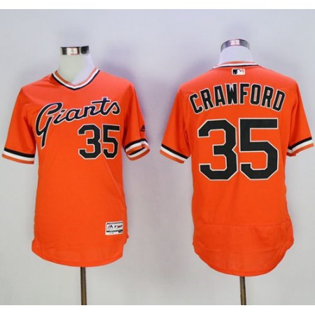 Giants #35 Brandon Crawford Orange Flexbase Authentic Collection Cooperstown Stitched MLB jerseys