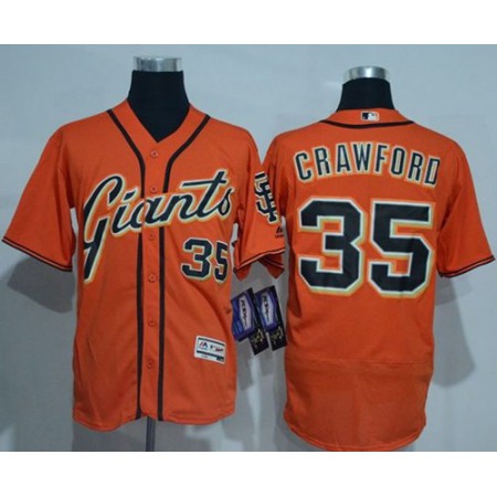 Giants #35 Brandon Crawford Orange Flexbase Authentic Collection Stitched MLB jerseys