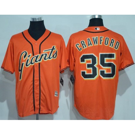 Giants #35 Brandon Crawford Orange New Cool Base Alternate Stitched MLB Jersey