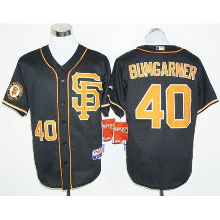 Giants #40 Madison Bumgarner Black 2016 Cool Base Stitched MLB Jersey