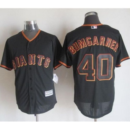 Giants #40 Madison Bumgarner Black New Cool Base Stitched MLB Jersey