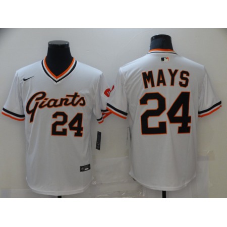 Men's San Francisco Giants #24 Willie Mays White Cool Base Stitched Jersey