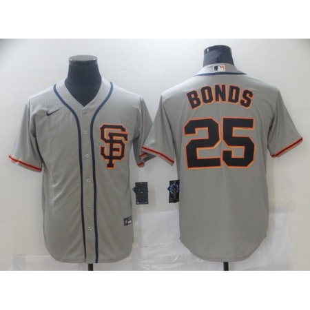 Men's San Francisco Giants #25 Barry Bonds Gray Cool Base Stitched Jersey