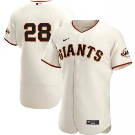 Men's San Francisco Giants #28 Buster Posey Cream Flex Base Stitched Jersey