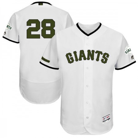 Men's San Francisco Giants #28 Buster Posey Majestic White 2017 Memorial Day Authentic Collection Flex Base Player Stitched MLB Jersey
