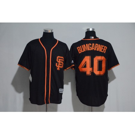 Men's San Francisco Giants #40 Madison Bumgarner Majestic Black Alternate 2017 Cool Base Player Stitched MLB Jersey