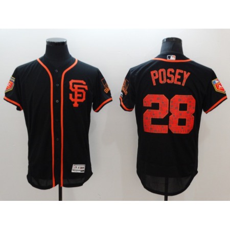 Men's San Franciscoc Giants #28 Buster Posey Black 2018 Spring Training Flexbase Stitched MLB Jersey