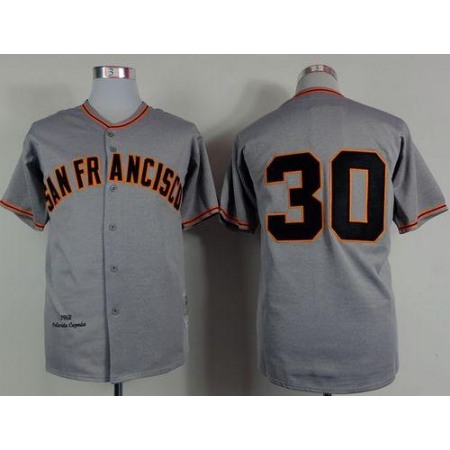 Mitchell And Ness 1962 Giants #30 Orlando CePena Grey Stitched MLB Jersey