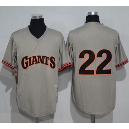 Mitchell And Ness 1989 Giants #22 Will Clark Grey Throwback Stitched MLB jerseys
