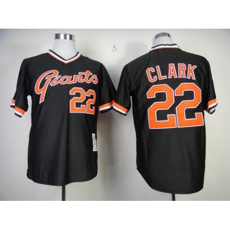 Mitchell And Ness Giants #22 Will Clark Black Stitched MLB Throwback Jersey
