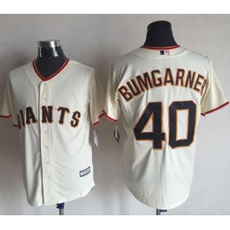 Giants #40 Madison Bumgarner Cream New Cool Base Stitched MLB Jersey