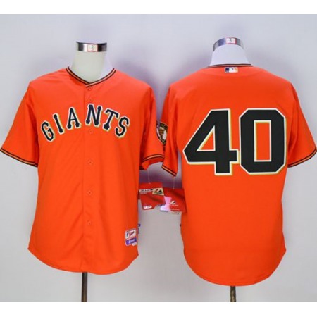Giants #40 Madison Bumgarner Orange Old Style "Giants" Stitched MLB Jersey