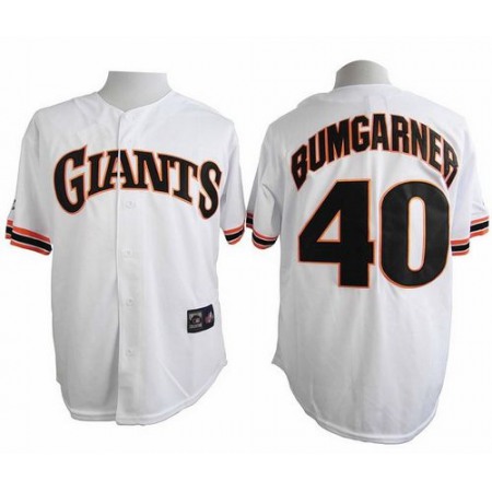 Giants #40 Madison Bumgarner White 1989 Turn Back The Clock Stitched MLB Jersey