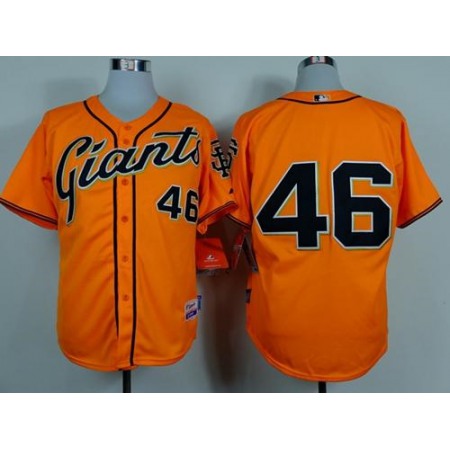 Giants #46 Santiago Casilla Orange Alternate Cool Base Stitched MLB Jersey