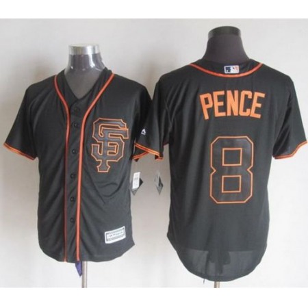 Giants #8 Hunter Pence Black Alternate New Cool Base Stitched MLB Jersey