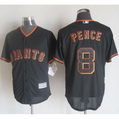 Giants #8 Hunter Pence Black New Cool Base Stitched MLB Jersey